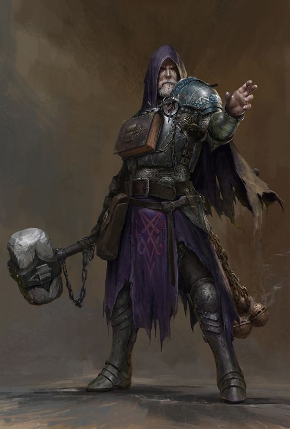 A stalwart defender in full plate armor, his hand outstretched, embodies the protective and commanding presence of a Heavily Armored warrior.